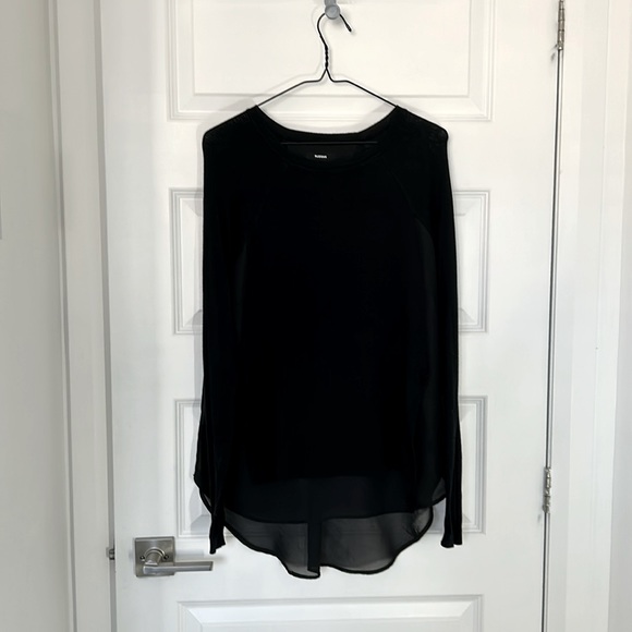RUDSAK - Dionne long sleeve black sheer panel sweater size small neutral casual - Picture 2 of 10
